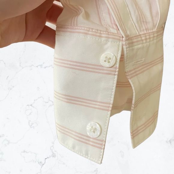 Kit And Ace White And Pink Striped Button Up Shirt Tailored Blouse Size 10 - Picture 9 of 14